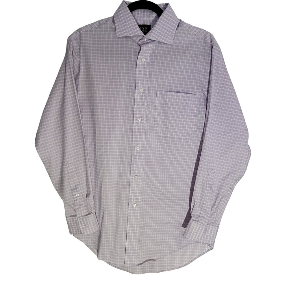 Jos. A. Bank Dress Shirt Mens 15.5-32 Lavender Slim Fit Traveler Travel Tech